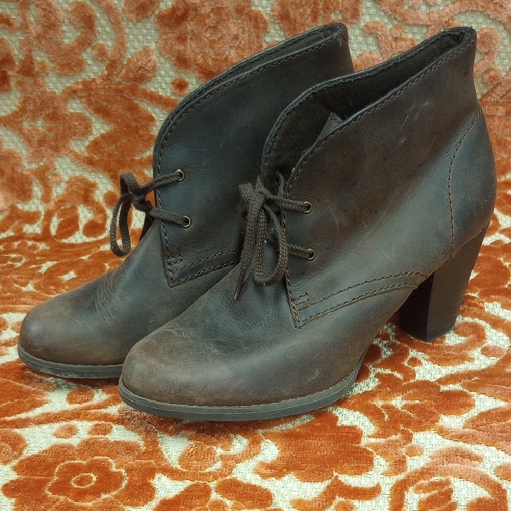 Clarks Dark Brown Heeled Boots